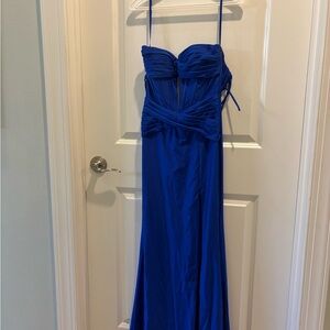 Elegant Blue Strapless Dress